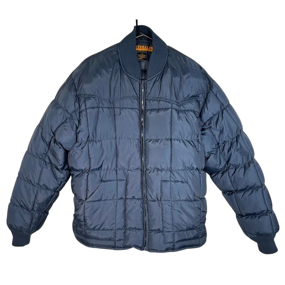 Drysdales Men's Quilted Full Zip Puffer Jacket XL Blue Winter Outdoor *Read